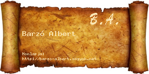 Barzó Albert névjegykártya