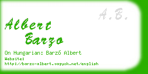 albert barzo business card